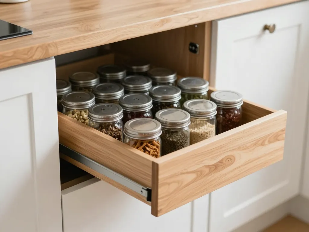 Completed custom kitchen cabinet installation in Decatur, AL