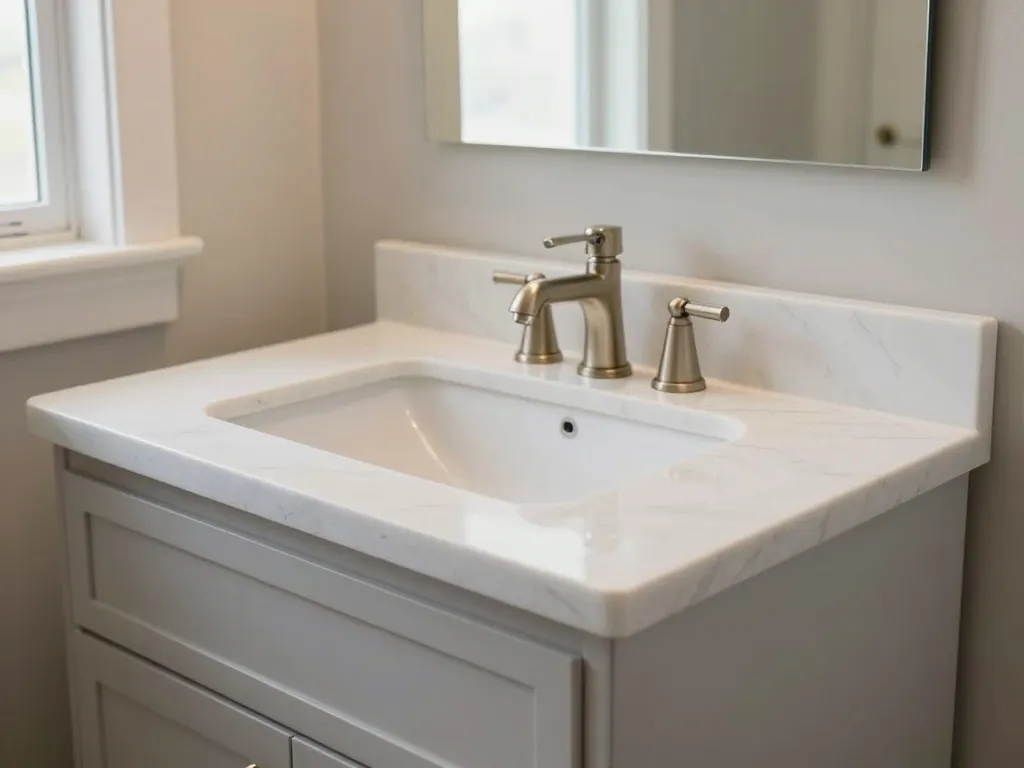 Countertop edge profile and installation detail in Decatur, AL