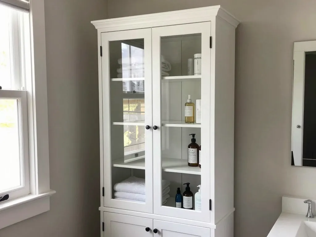 Moisture-resistant custom bathroom cabinet construction details