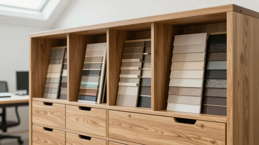 Completed architecture studio sample library and workstation storage in Decatur, AL